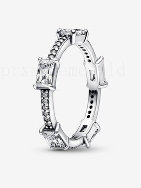 Pandora Rectangular Bars Sparkling Pavé Ring